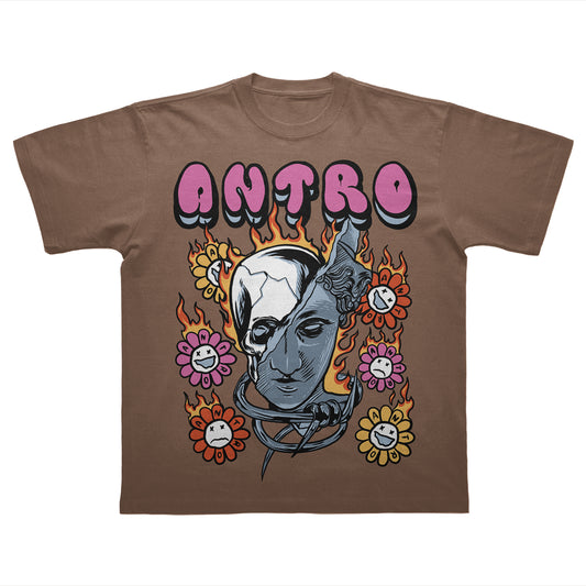 ANTRO 2 Face Flower T-Shirt