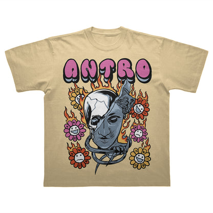 ANTRO 2 Face Flower T-Shirt
